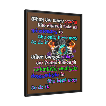 doggystyle - framed canvas art (brown)