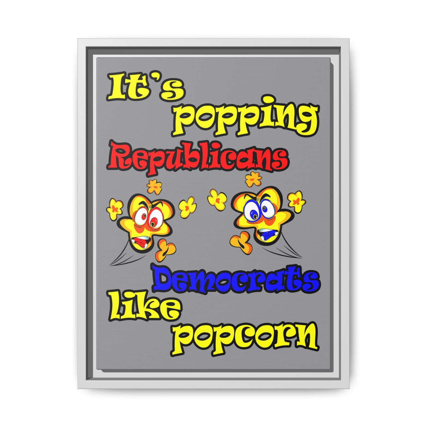popping like popcorn - framed canvas art (grey)