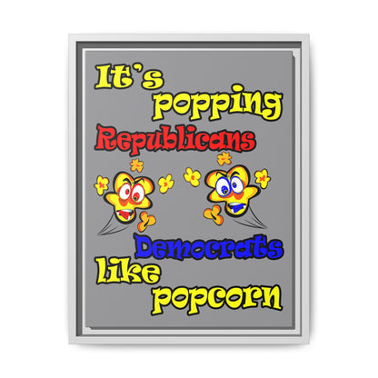 popping like popcorn - framed canvas art (grey)