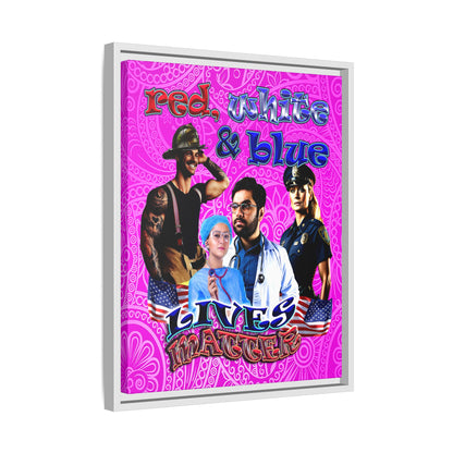 rw&b lives matter - framed canvas art (pink swirl)
