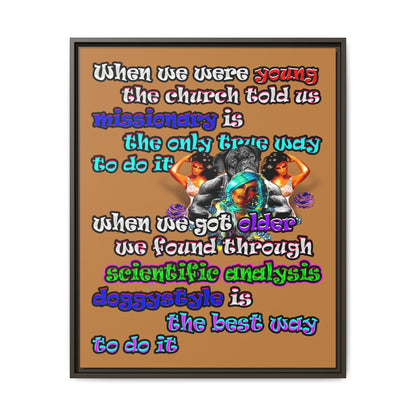 doggystyle - framed canvas art (light brown)