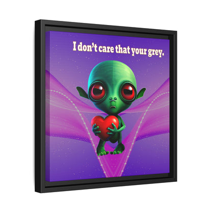 I don't care that your grey - framed canvas art (purple-pink wave)