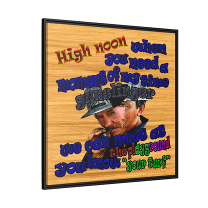 high noon - framed canvas art (butterscotch wood finish)