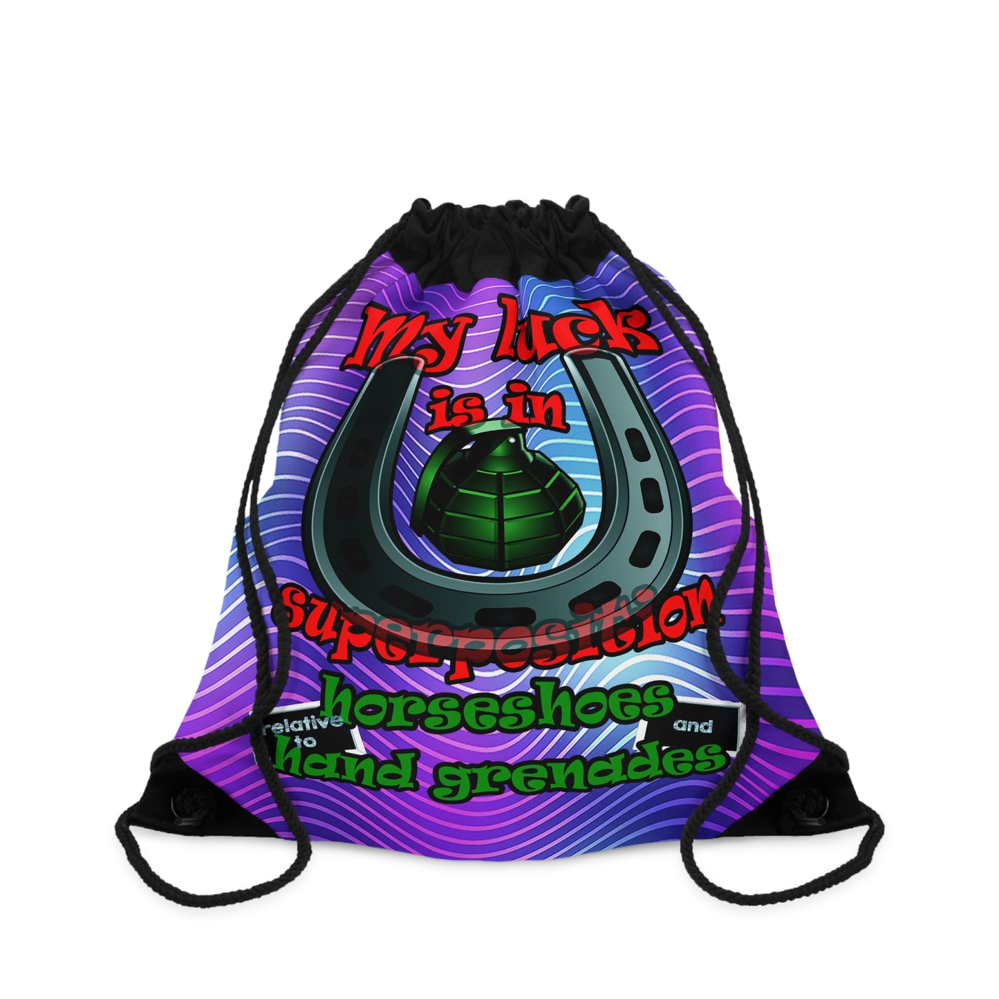 my luck - Drawstring Bag (purple wave)