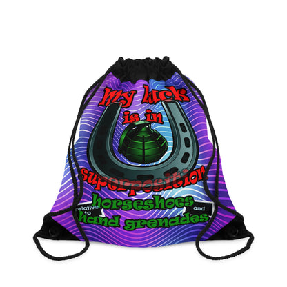 my luck - Drawstring Bag (purple wave)