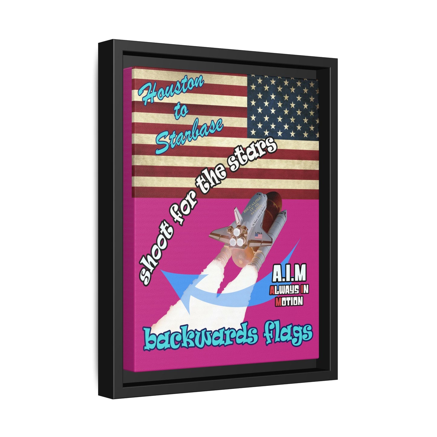 shoot for the stars - framed canvas art (pink)