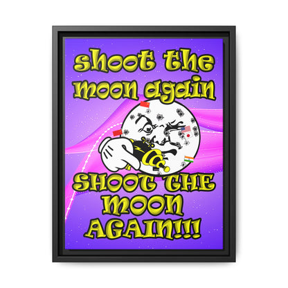 shoot the moon again - framed canvas art (purple-pink wave)