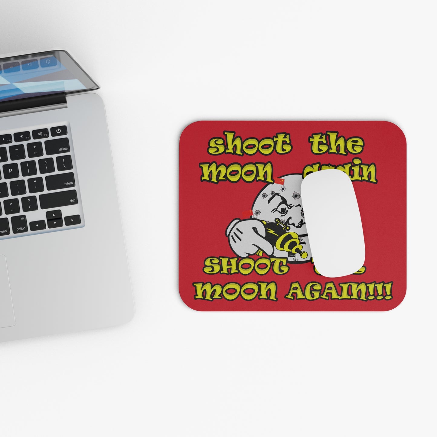 shoot the moon again - Mouse Pad (Rectangle) (dark red)