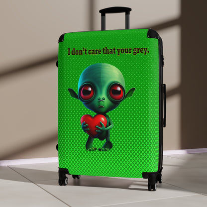 I don't care that your grey - Suitcase (logo green)
