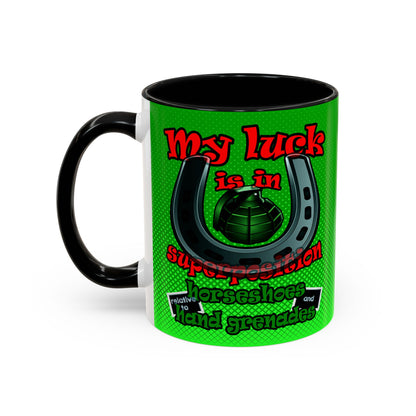 my luck - Accent Mug (logo green)