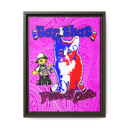 tag that - framed canvas art (pink swirl)