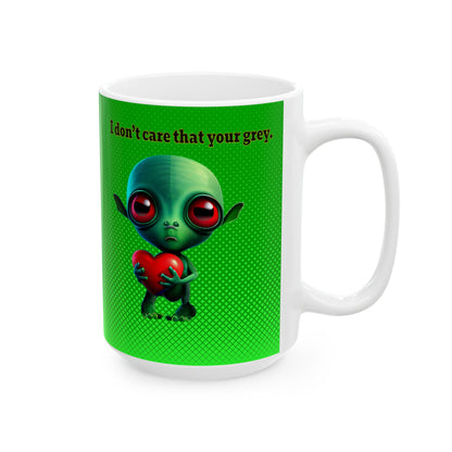 I don't care that your grey - White Mug (logo green)