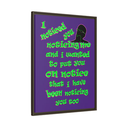 noticed you noticing - framed canvas art (purple)