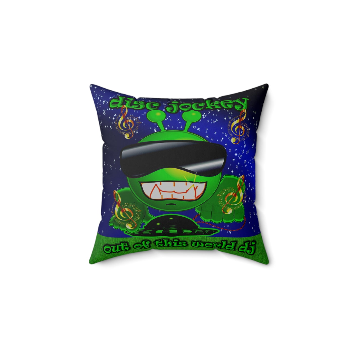 disc jockey - Spun Polyester Square Pillow - ('snoops' background)