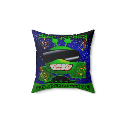 disc jockey - Spun Polyester Square Pillow - ('snoops' background)