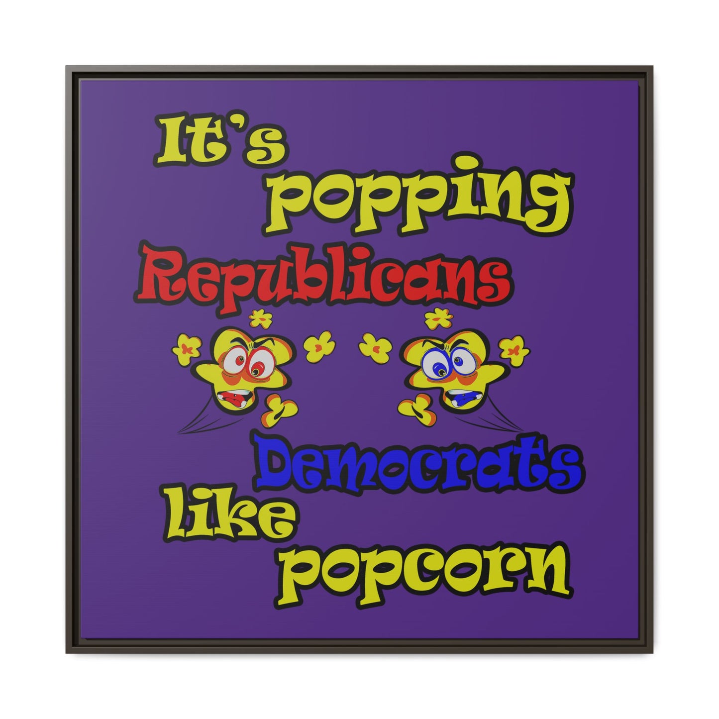 popping like popcorn - framed canvas art (purple)
