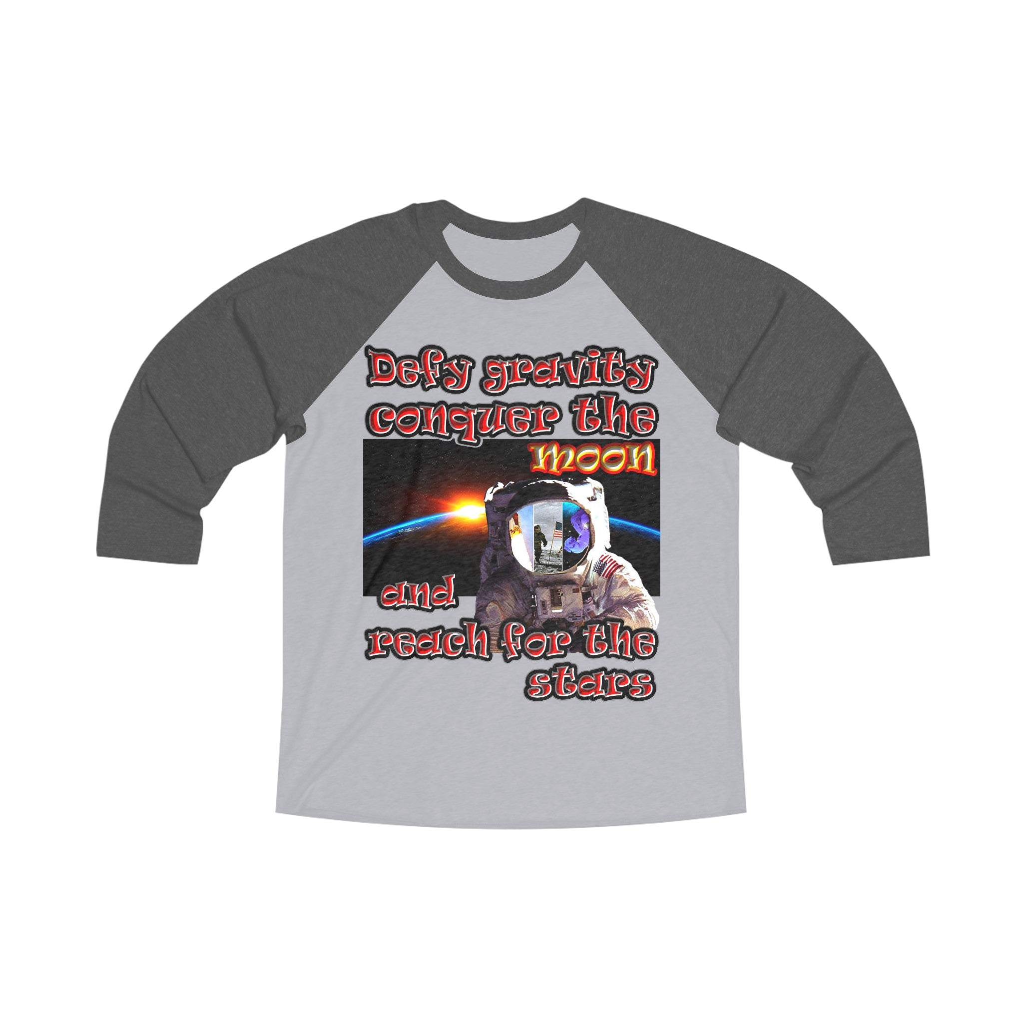 defy conquer reach - Unisex Tri-Blend 3\4 Raglan Tee