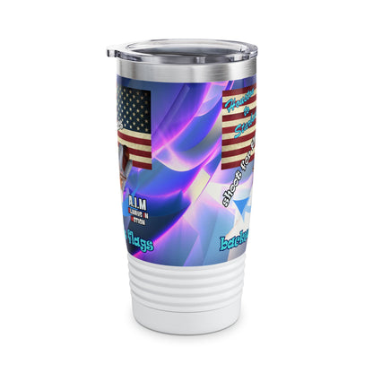 shoot for the stars - Ringneck Tumbler, 20oz (grey-pink wave)