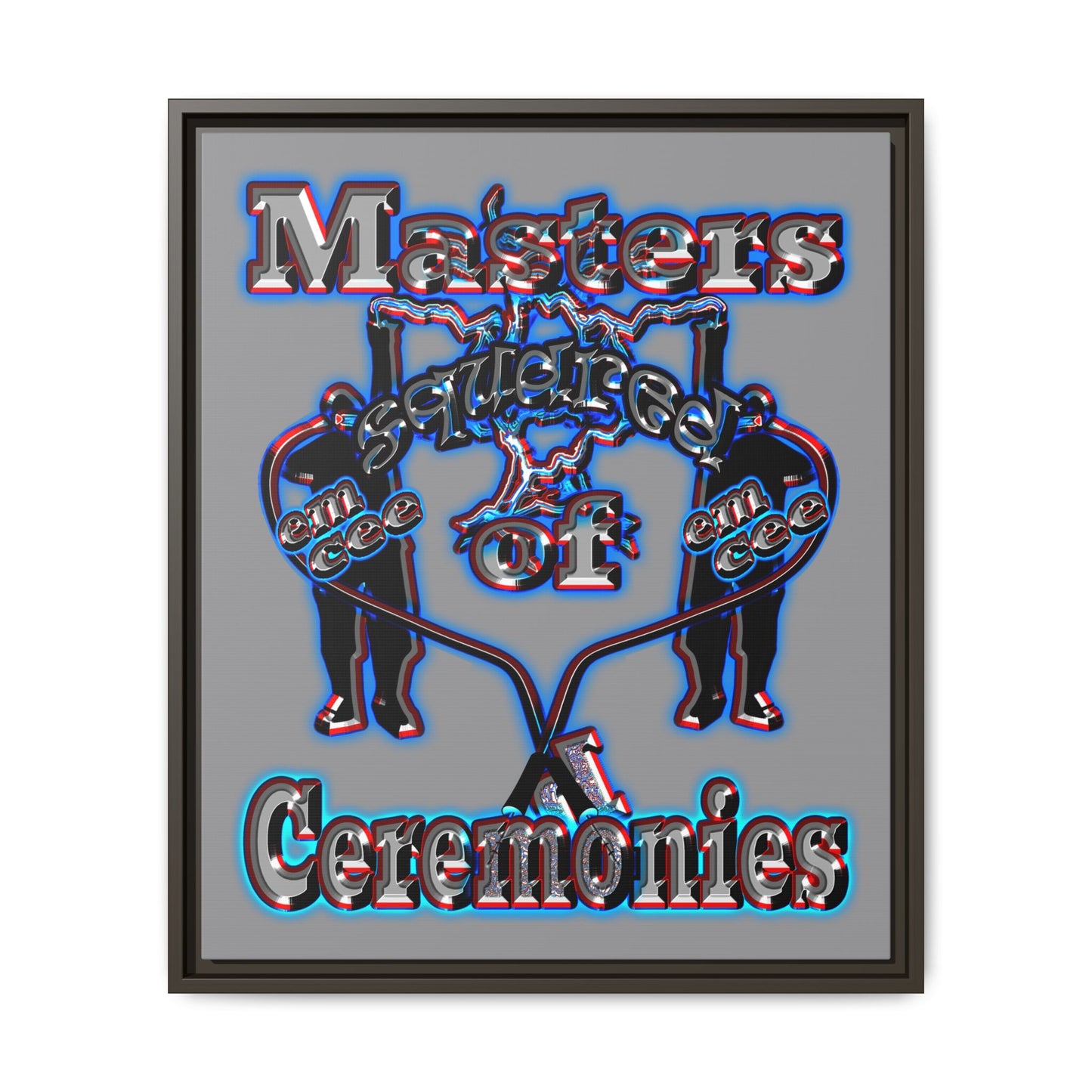 em cee squared - framed canvas art (grey)