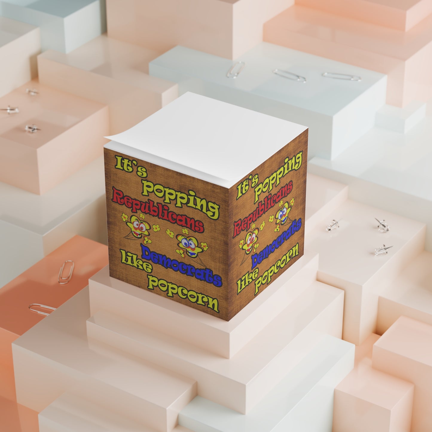 popping like popcorn - note cube (brown papyrus)