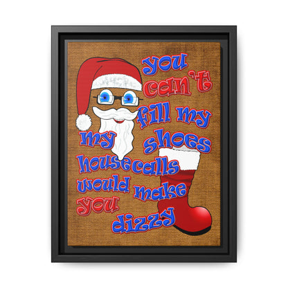 santa's shoes - framed canvas art (brown papyrus)