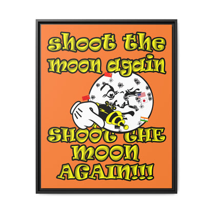 shoot the moon again - framed canvas art (crusta)