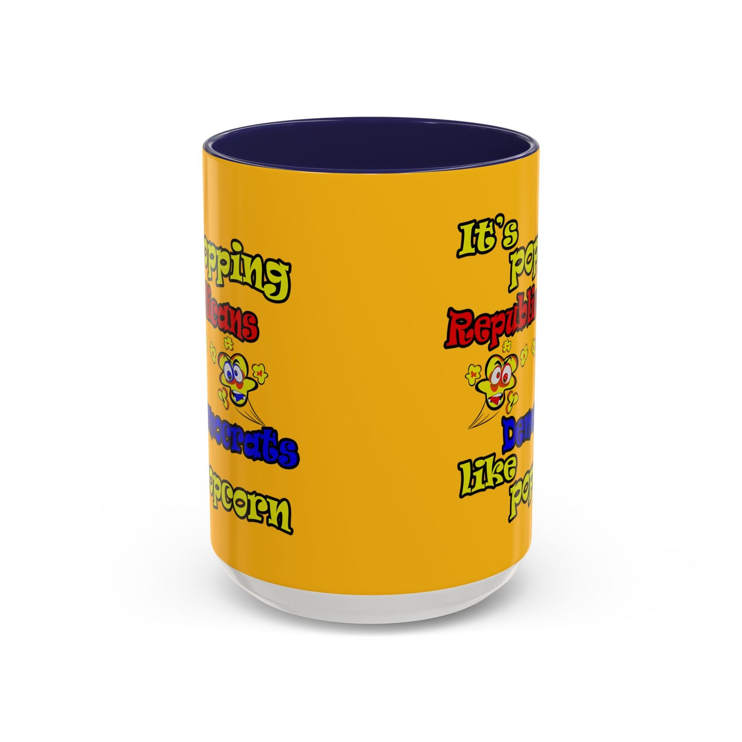 popping like popcorn - Accent Mug (yellow)