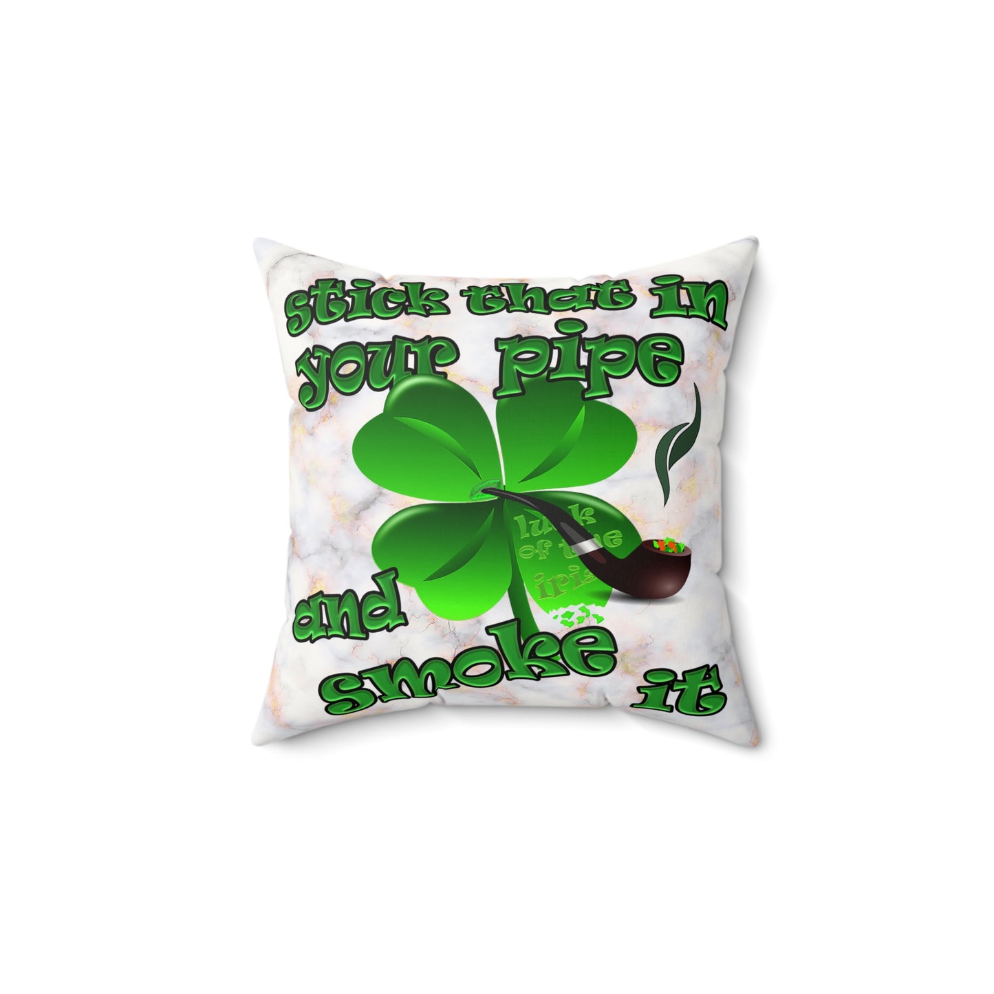 celtics logo - Faux Suede Square Pillow - (white marble)