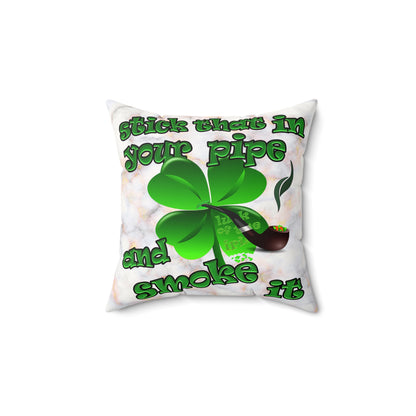 celtics logo - Faux Suede Square Pillow - (white marble)