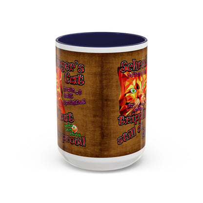 schrodinger's cat - Accent Mug (brown papyrus)