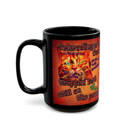 schrodinger's cat - Black Mug (burnt orange)