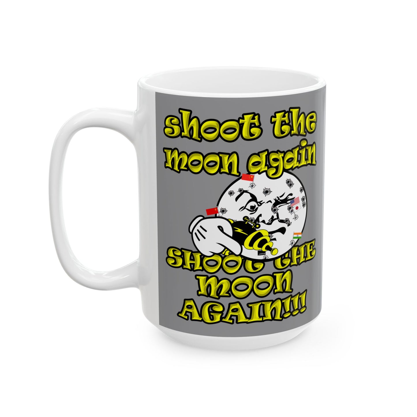 shoot the moon again - White Mug (grey)