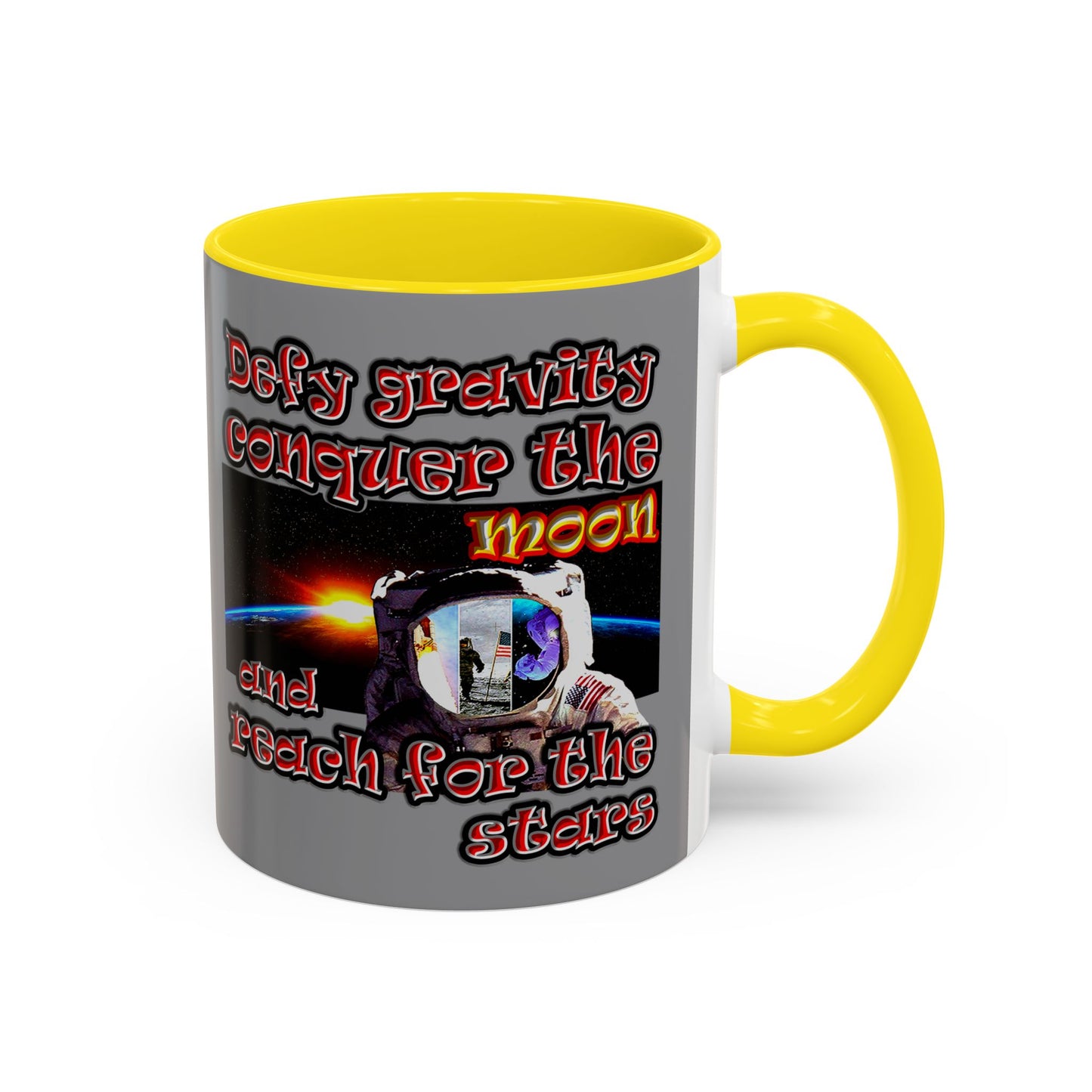 defy conquer reach - Accent Mug (grey)