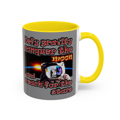 defy conquer reach - Accent Mug (grey)