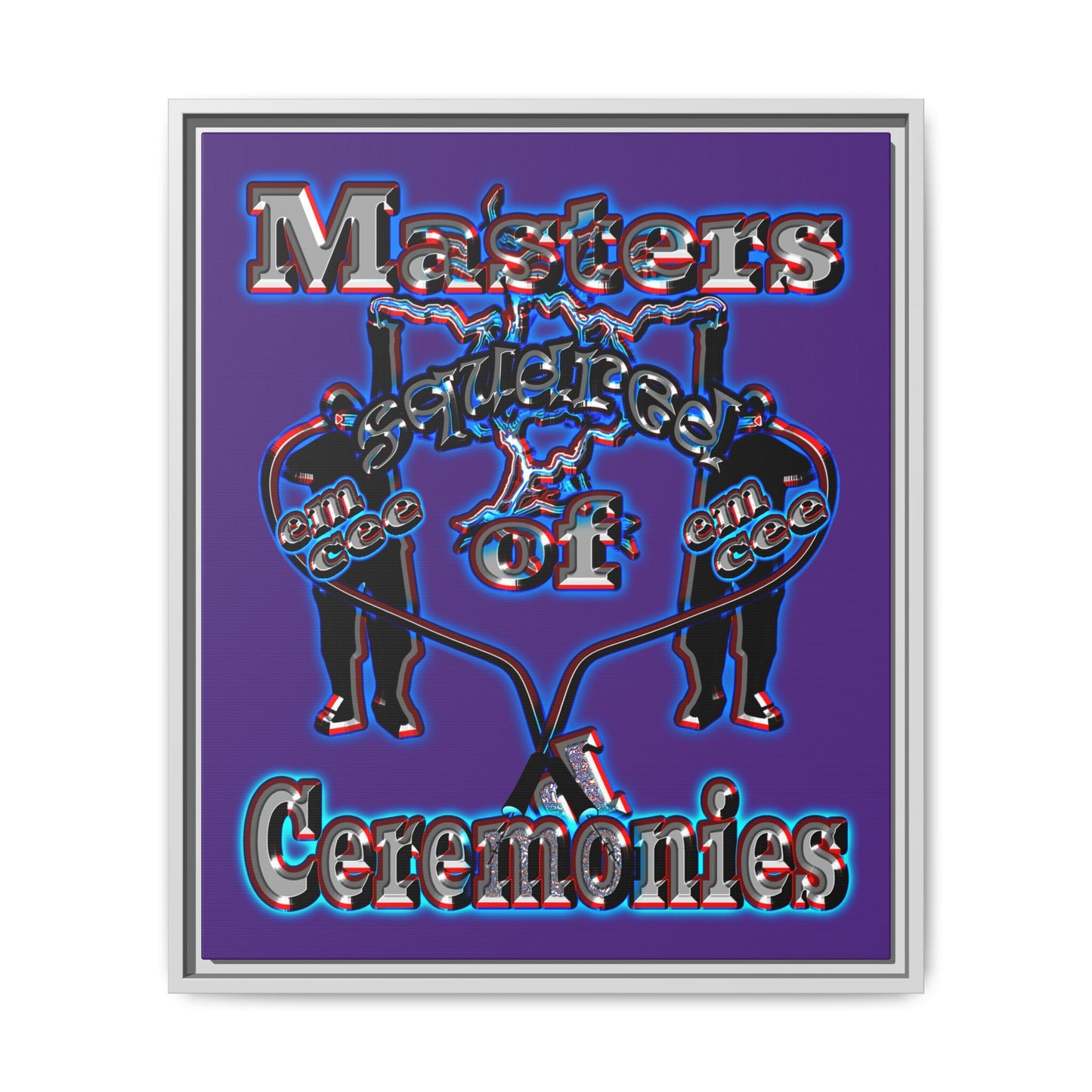 em cee squared - framed canvas art (purple)
