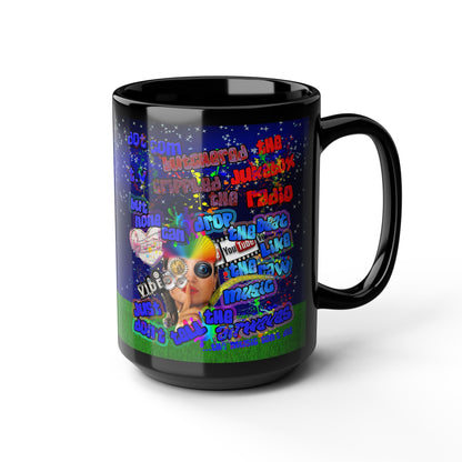 drop the beat - Black Mug ('snoops' background)