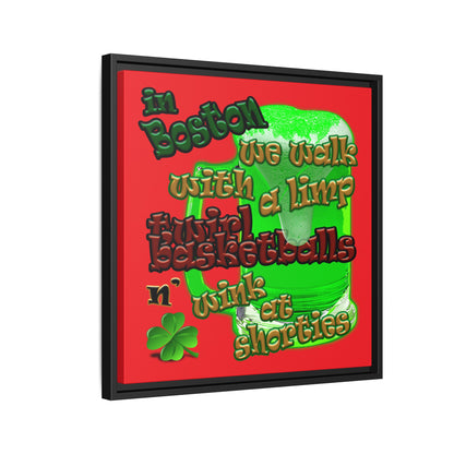 celtics logo - framed canvas art (red)
