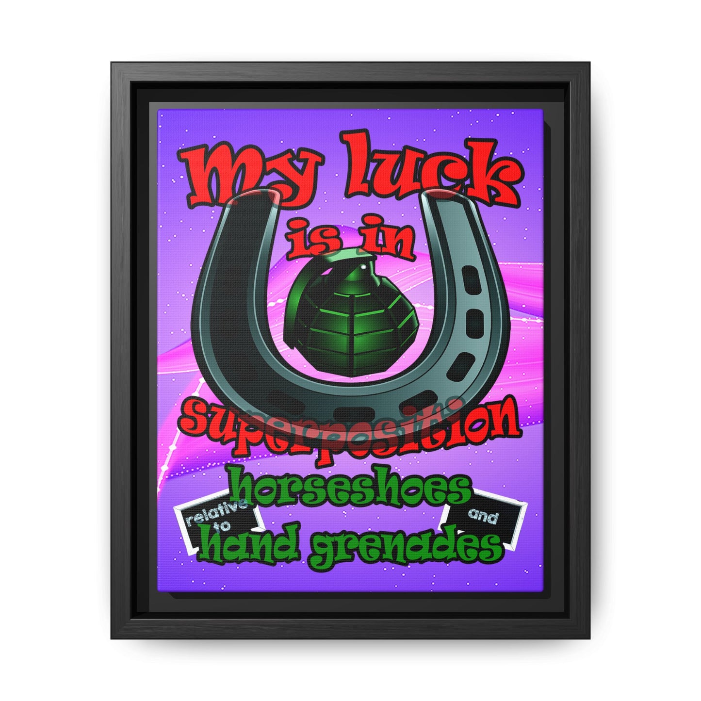 my luck - framed canvas art (purple-pink wave)