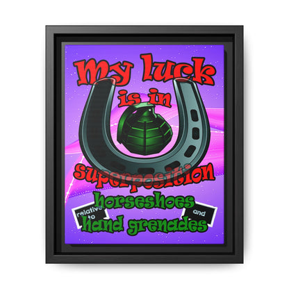 my luck - framed canvas art (purple-pink wave)