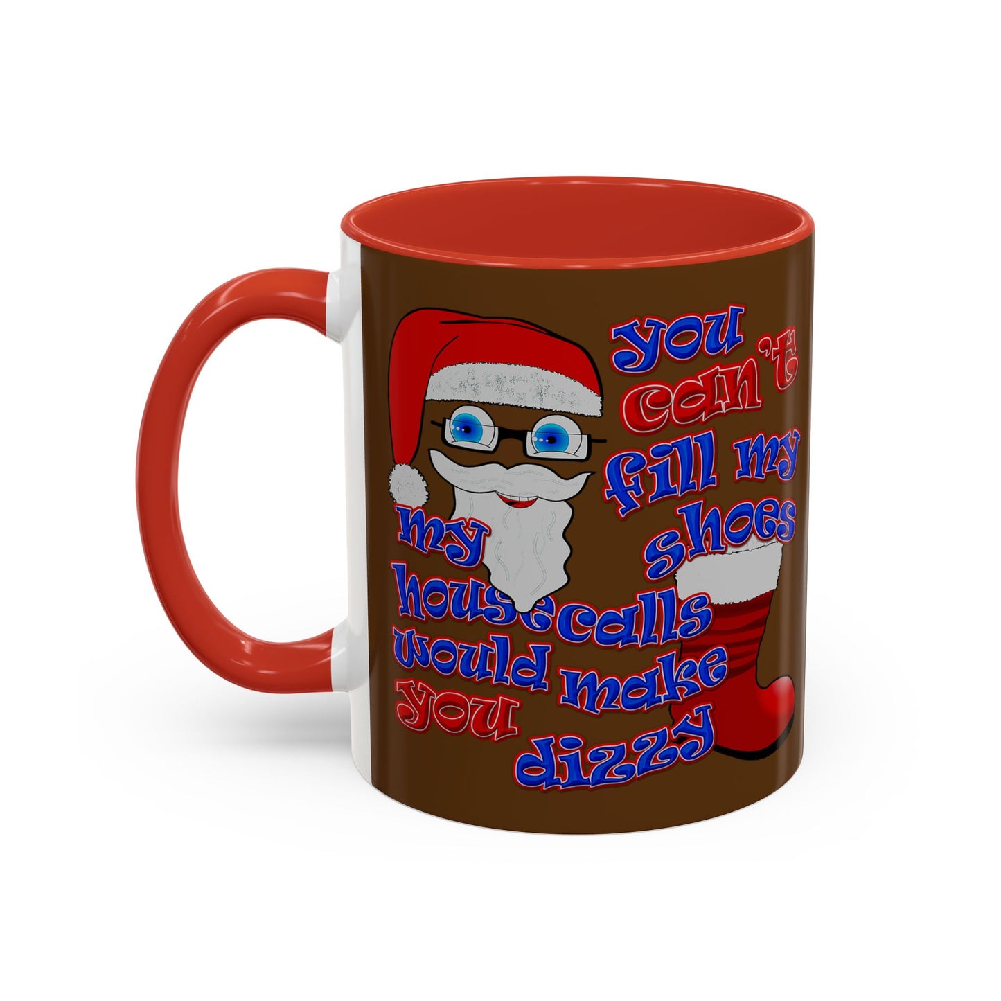 santa's shoes - Accent Mug (brown)
