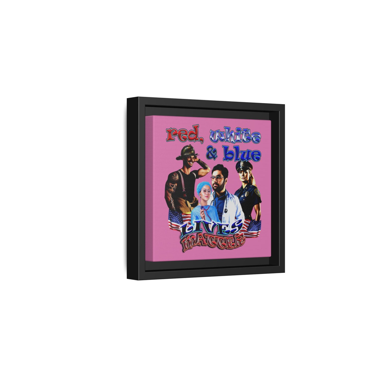 rw&b lives matter - framed canvas art (light pink)