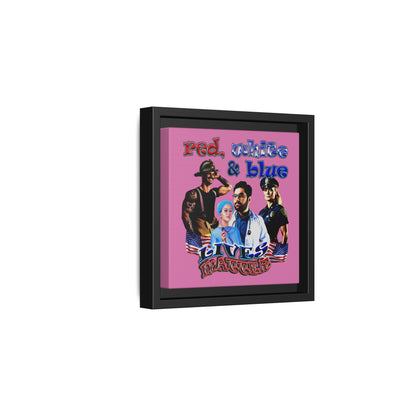 rw&b lives matter - framed canvas art (light pink)