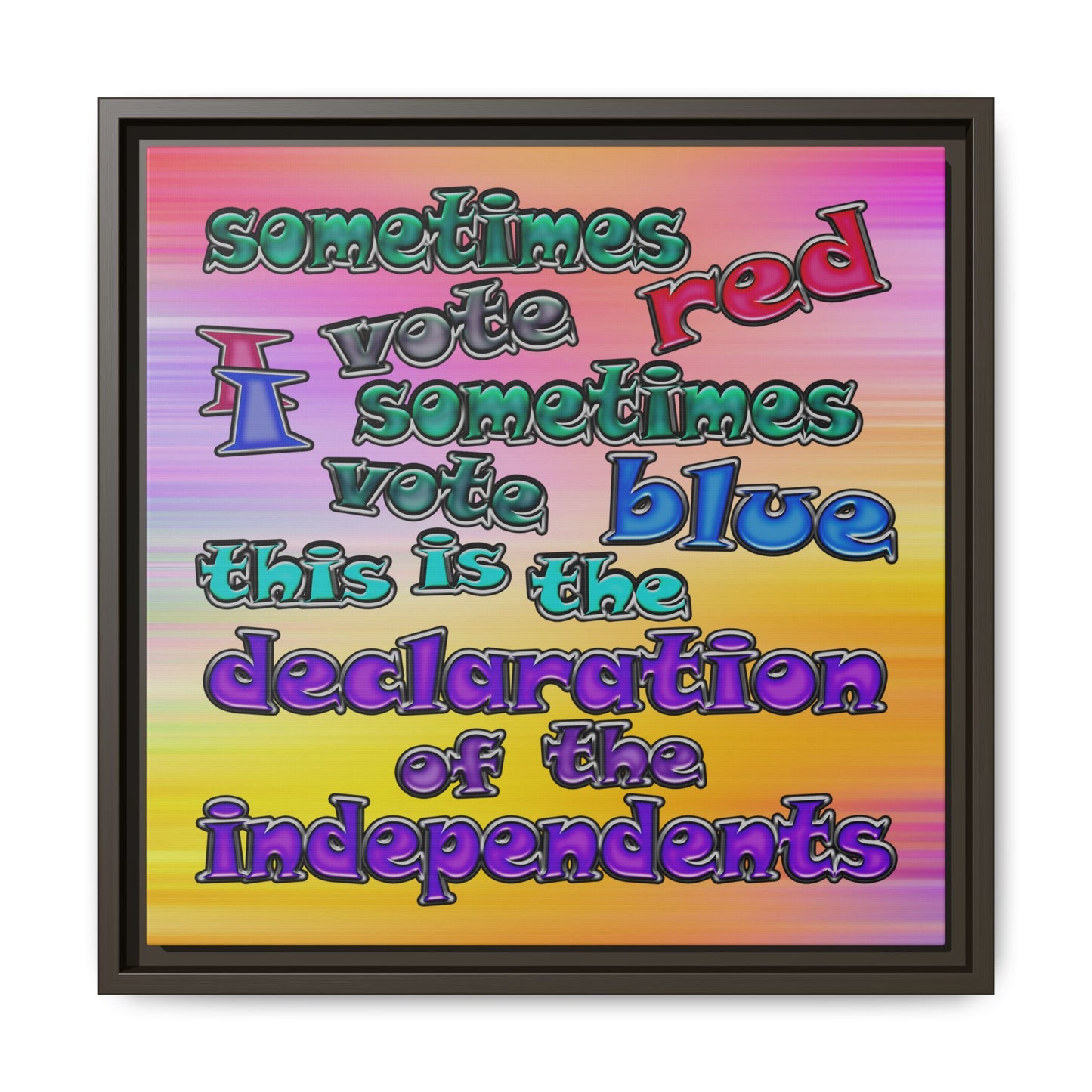 declaration of the independents - framed canvas art (color blur)
