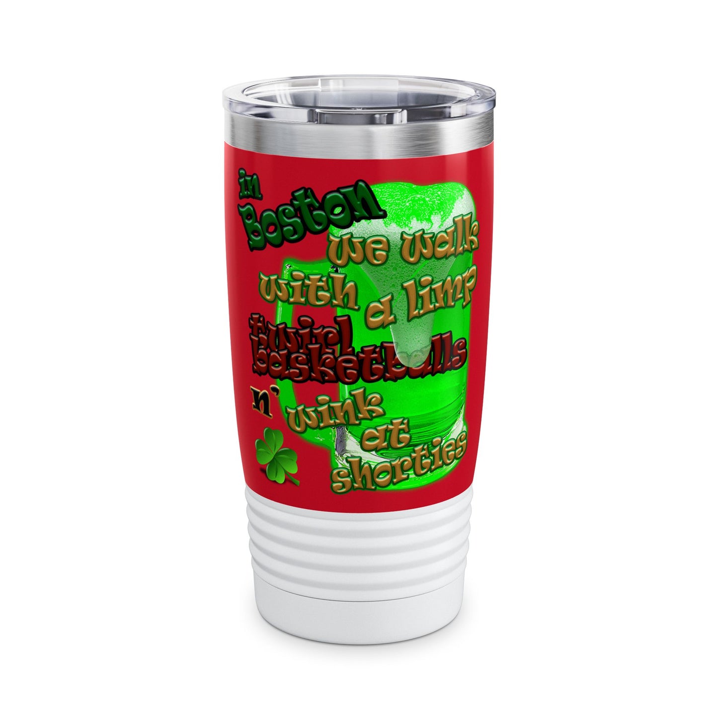 celtics logo - Ringneck Tumbler, 20oz (dark red)