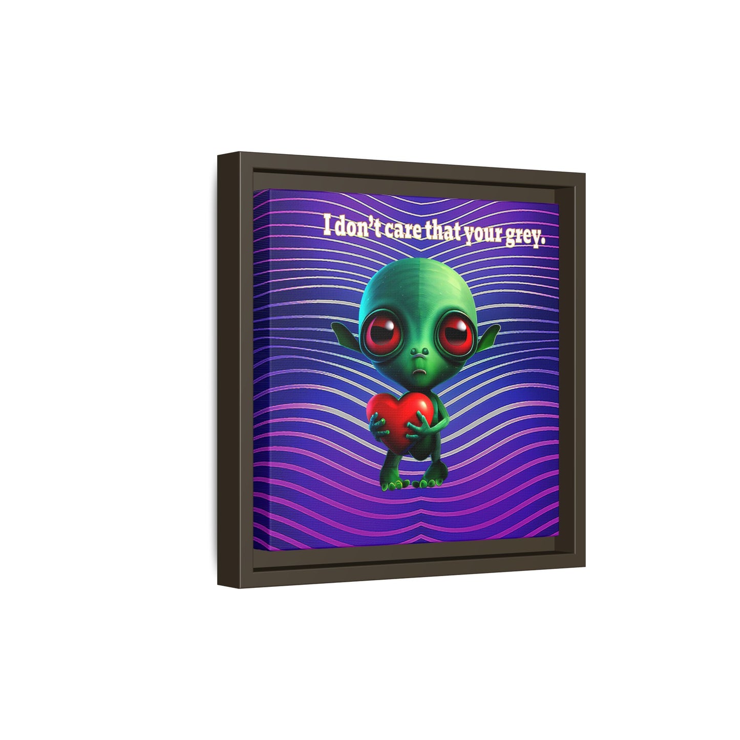 I don't care that your grey - framed canvas art (purple wave)