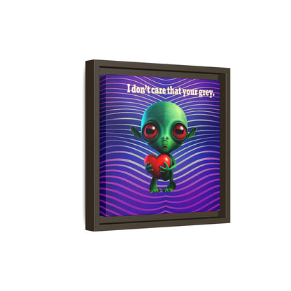 I don't care that your grey - framed canvas art (purple wave)