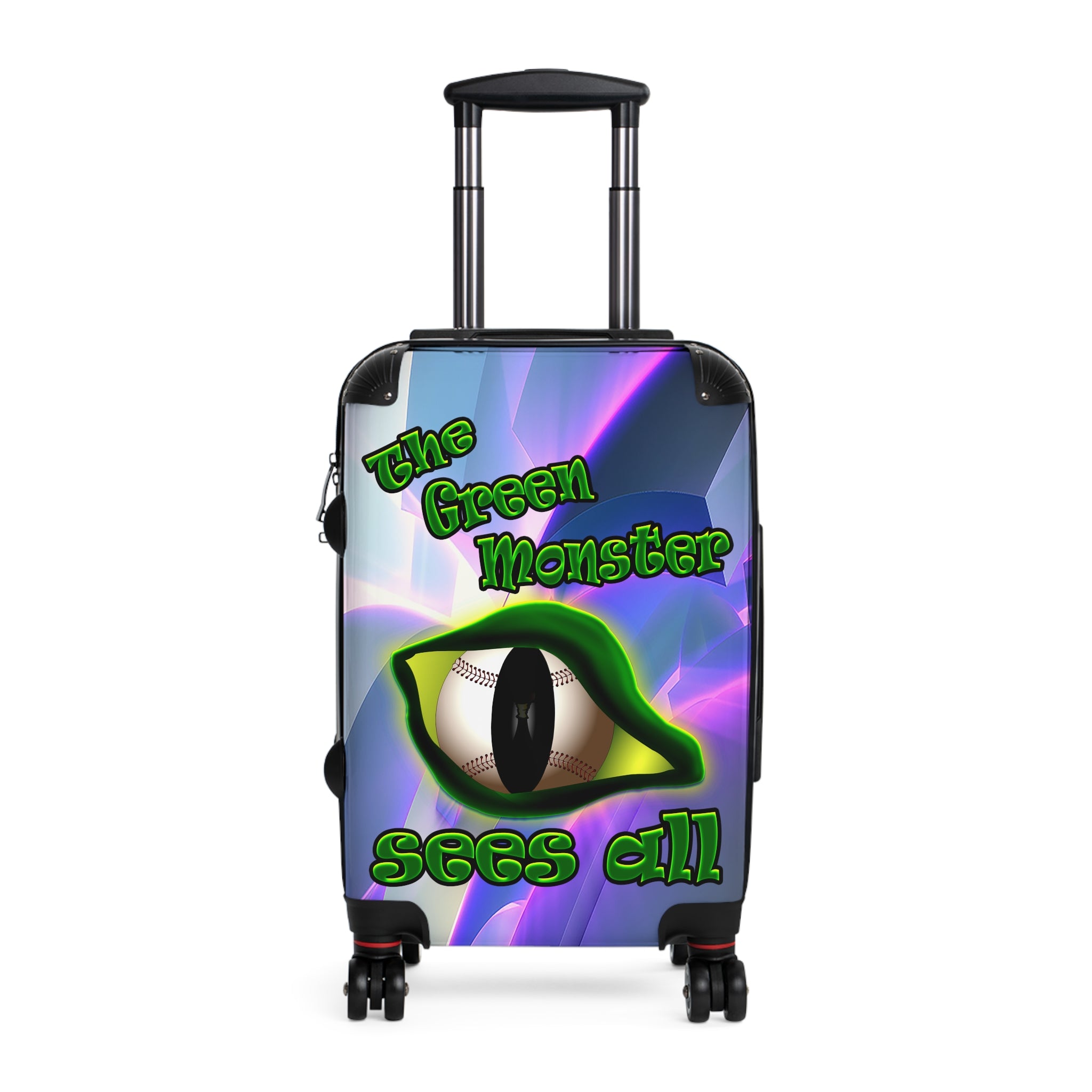 green monster - Suitcase (grey-pink wave)