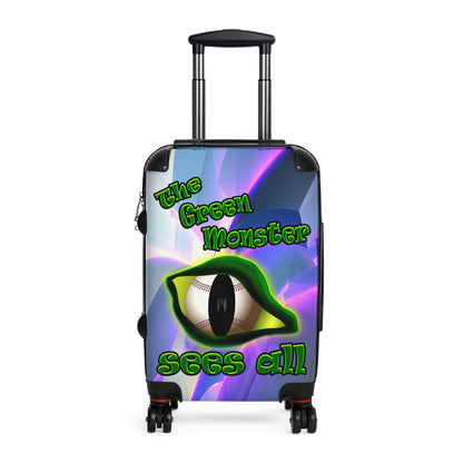 green monster - Suitcase (grey-pink wave)