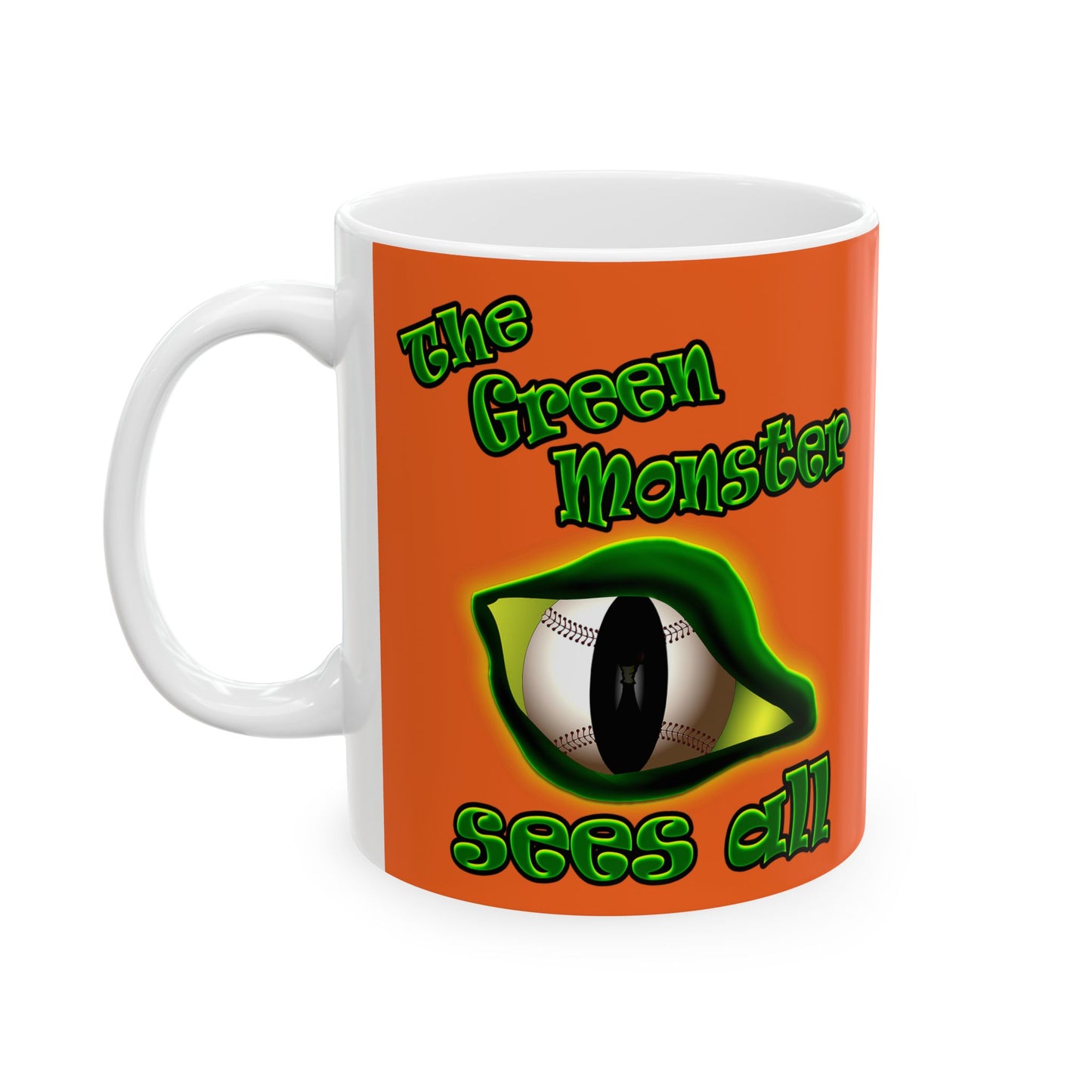 green monster - White Mug (orange)