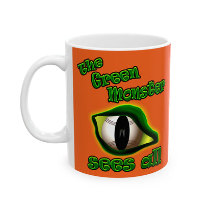 green monster - White Mug (orange)